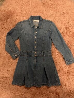 Zara Blue Denim Long Sleeve Dress